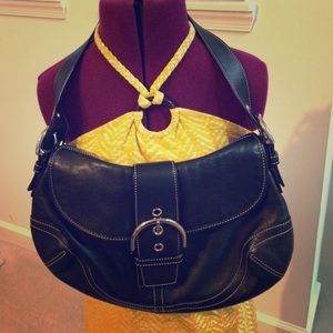 Coach Black Leather Shoulder Bag