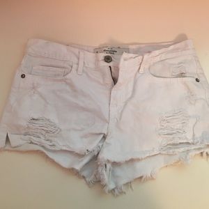 White denim shorts