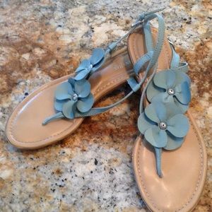 St. Johns Bay light blue leather sandles