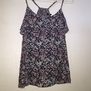 Spaghetti strap flower blouse