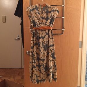 Silk floral dress with belted waist