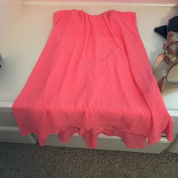 High-low coral dress