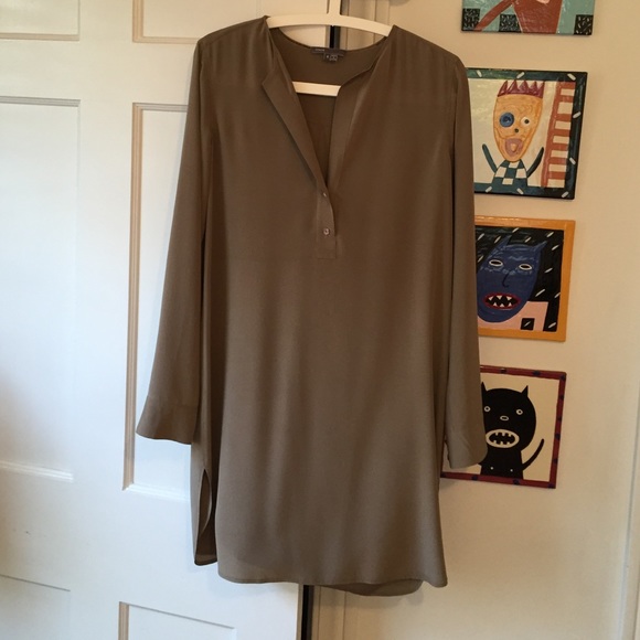 Vince silk long sleeve tunic