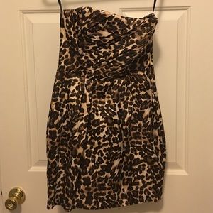 Mini leopard strapless cocktail dress from naven
