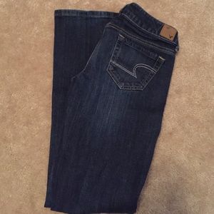 AE favorite boyfriend dark wash jeans - size 2