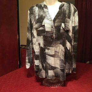 Black and white blouse