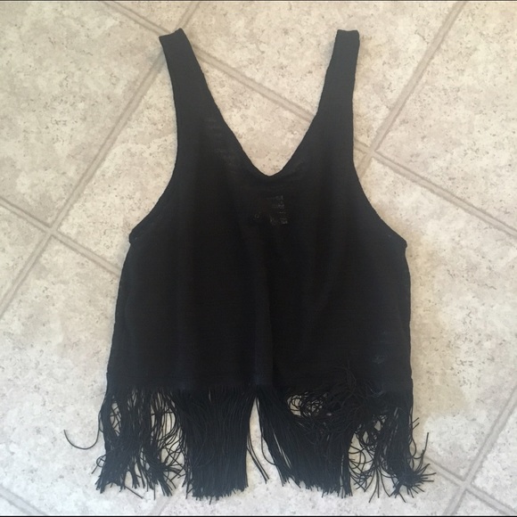 Divided Fringe Crop Top