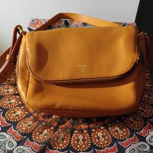 Fossil NWOT Orange Preston Small Crossbody Bag