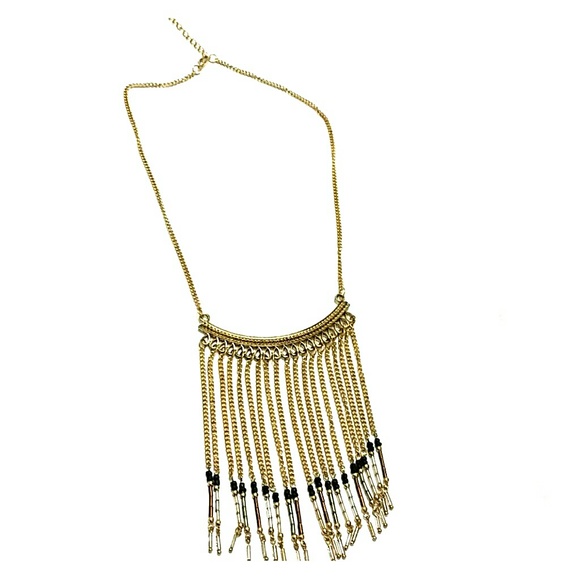 Bib Necklace with Dangling beads