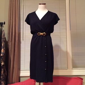 St. John navy blue faux wrap
