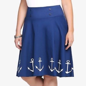 NWOT Rockabilly Sailor Anchor Skirt Sz 18
