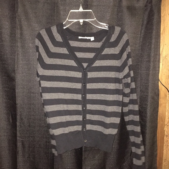 Striped button up cardigan.