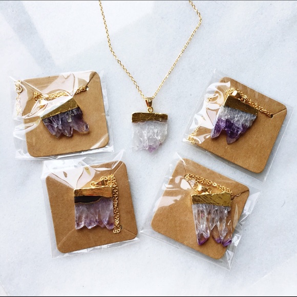๐โก2xHPโกโฌGenuine AmethystโฌDruzy Pendant Necklace - Picture 2 of 3