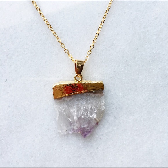 ๐โก2xHPโกโฌGenuine AmethystโฌDruzy Pendant Necklace - Picture 3 of 3