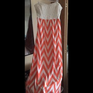 Chevron Maxi Dress with Open Back