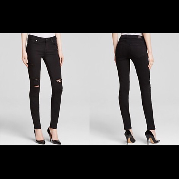 Paige Verdugo ultra skinny black destructed denim