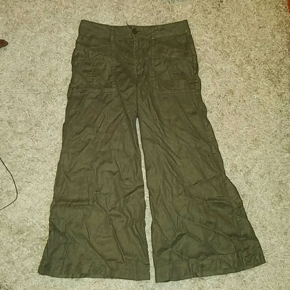 Level 99 Olive wide leg crops