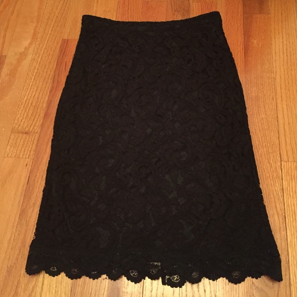 Black Bodycon Lace Pencil Skirt Sz S