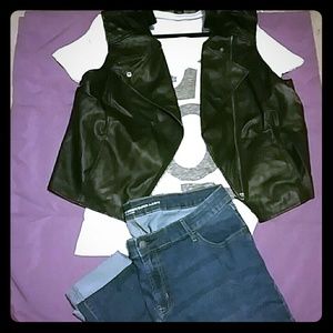 *Worn Once* Faux Leather Vest