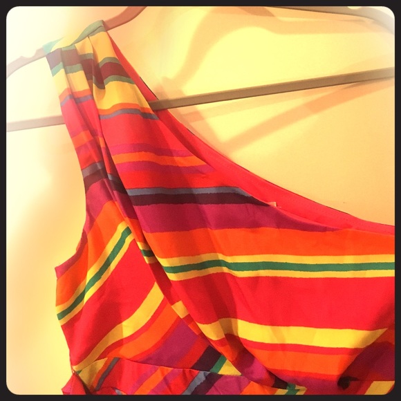 One shoulder multi color summer dress