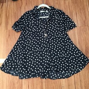 Anthropologie Navy Polka Dot Tunic