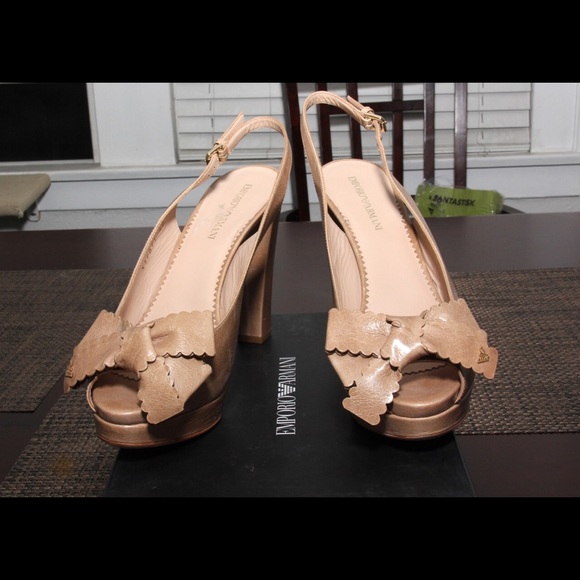EMPORIO ARMANI Nude leather high heel shoes