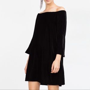 Off the shoulder velvet dress
