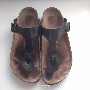 Birkenstock Gizeh, golden brown birko-flor