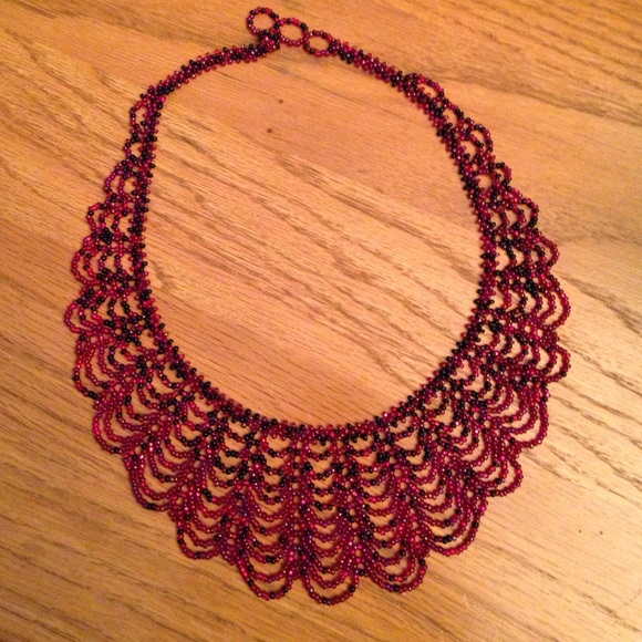 Stunning Scalloped Beaded Bib Necklace