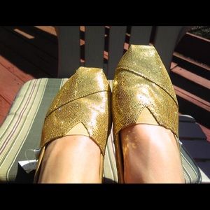 Gold Glitter TOMS