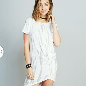 White & Gray tie dye knot dress