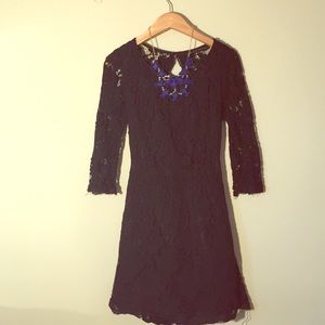 Backless Lace Black Dress