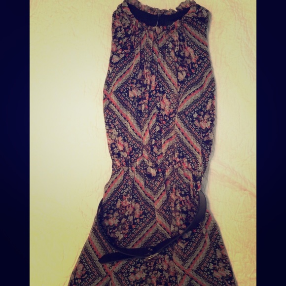 ABS floral belted dress