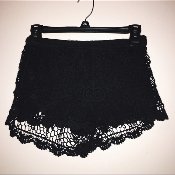 Black lace shorts