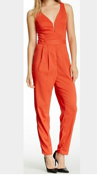 Plunging Sexy Jump Suit