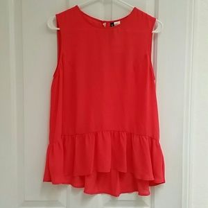 Sheer, coral, H&M peplum top
