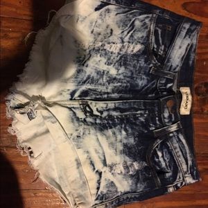 Ombré cut off jean shorts