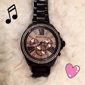 MK Women's Wren Black Stainless Steel Watch