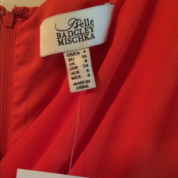 Badgley mischka short orange dress NWT size 4 - Picture 3 of 4