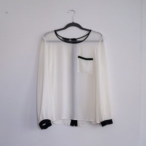 White blouse with black details
