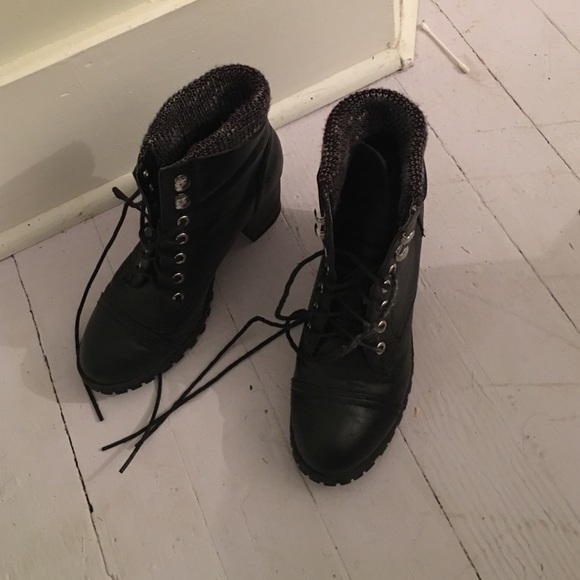 Black combat boot heels