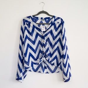 BRAND NEW chevron tie blouse