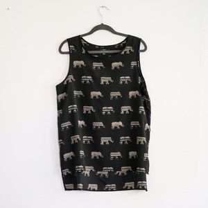Elephant pattern tank blouse