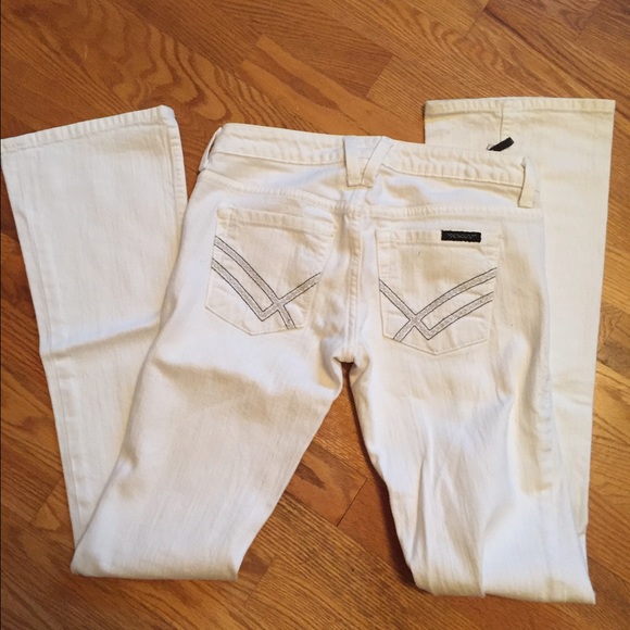 White boot cut jeans