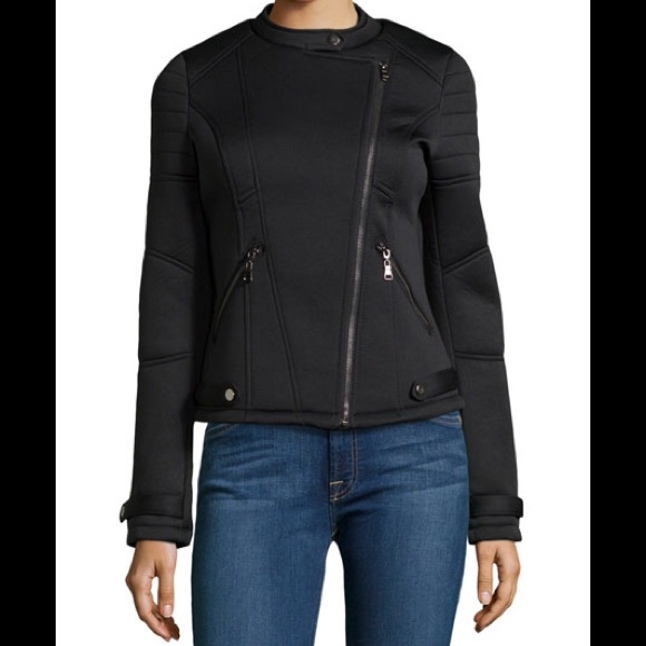 John & Jenn Black Neoprene Moto Jacket