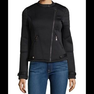 John & Jenn Black Neoprene Moto Jacket