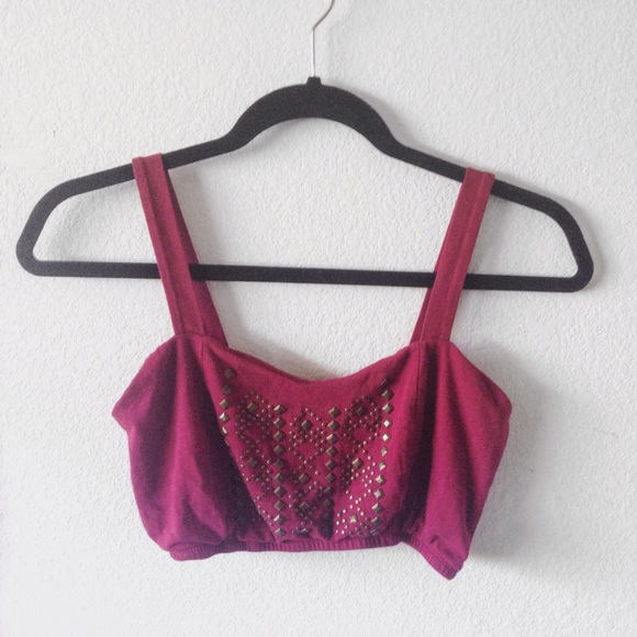 Burgundy/Maroon Crop Tank