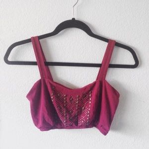 Burgundy/Maroon Crop Tank