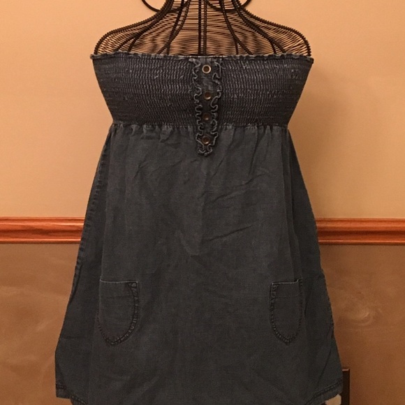 Denim strapless summer dress