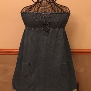 Denim strapless summer dress